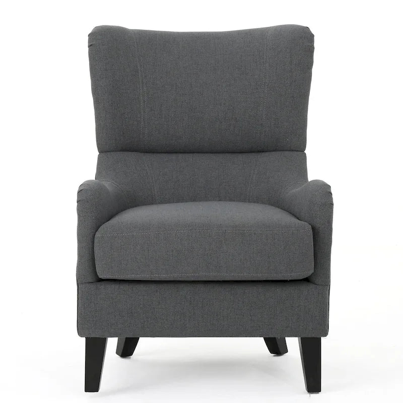 Fauteuil club contemporain en tissu à dossier haut
