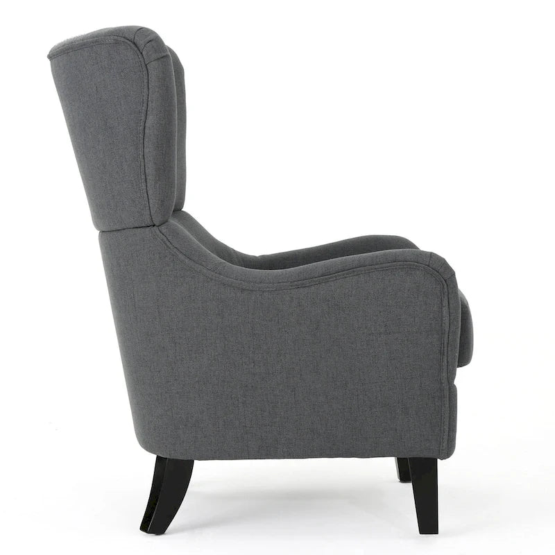 Fauteuil club contemporain en tissu à dossier haut