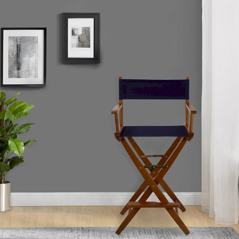  Extra-Wide 30-inch Premium American Oak Bar-Height Directors Chair