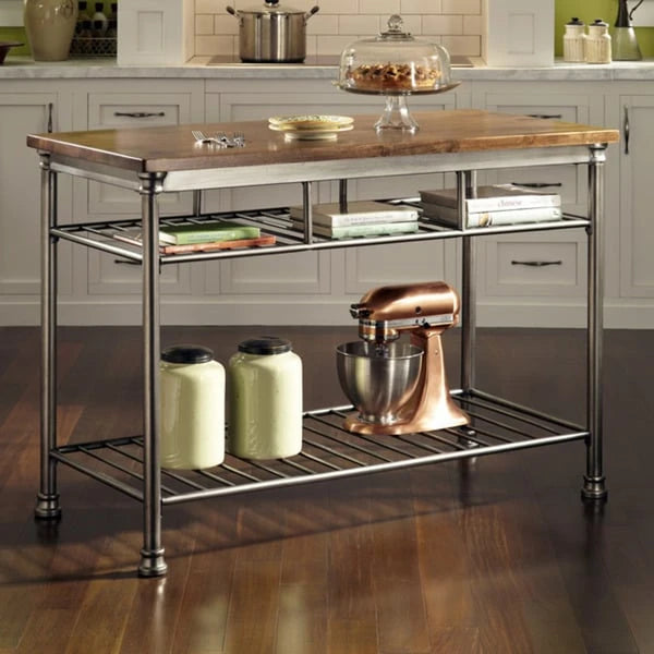  Orleans Kitchen Island with Butcher Block Top, 52W