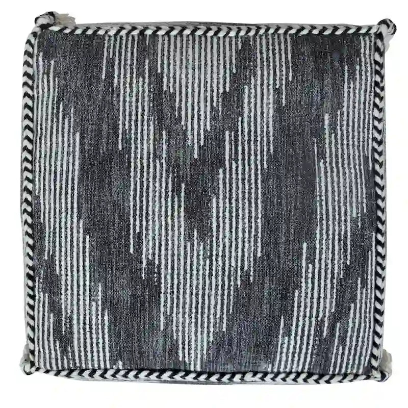 Pouf ottoman géométrique électrostatique moderne gris