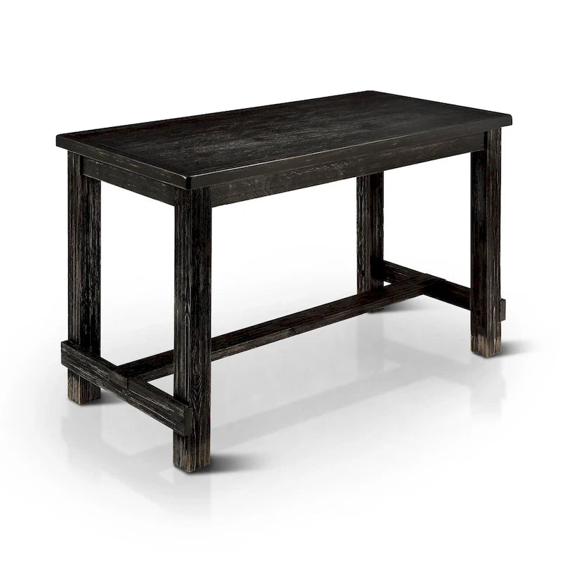 Table à manger rustique noire de 60 pouces à hauteur de comptoir