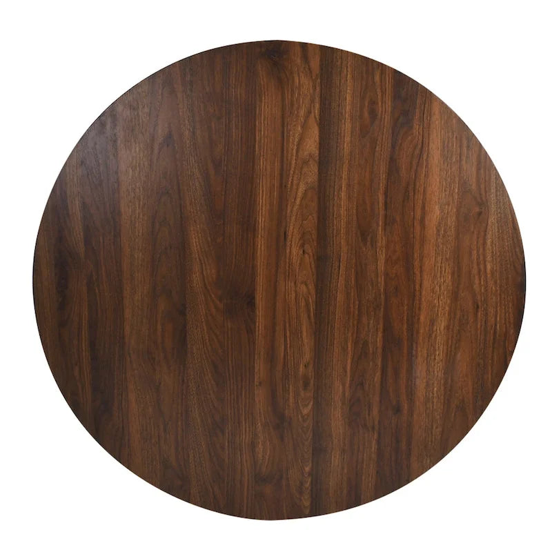 Table à manger ronde couleur noyer