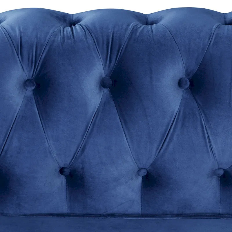 Fauteuil club Chesterfield en velours, fauteuil rembourré capitonné avec clous décoratifs et pieds en bois massif pour salon