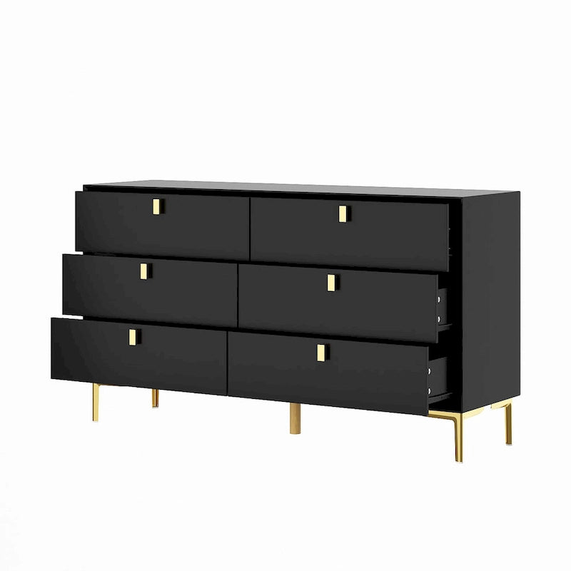 Commode de rangement à 6 tiroirs, style Mid-Century