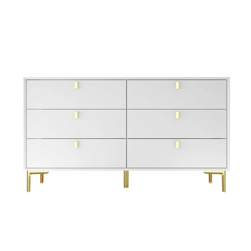 Commode de rangement à 6 tiroirs, style Mid-Century