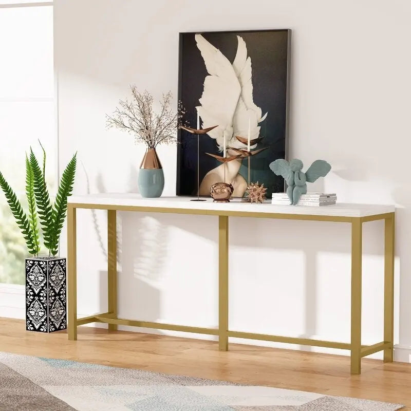 Table console extra longue, table console de 180 cm derrière un canapé, table d'entrée/table de bar