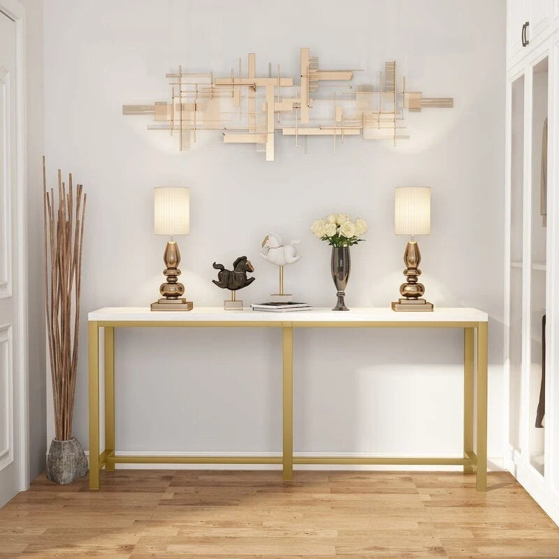 Table console extra longue, table console de 180 cm derrière un canapé, table d'entrée/table de bar