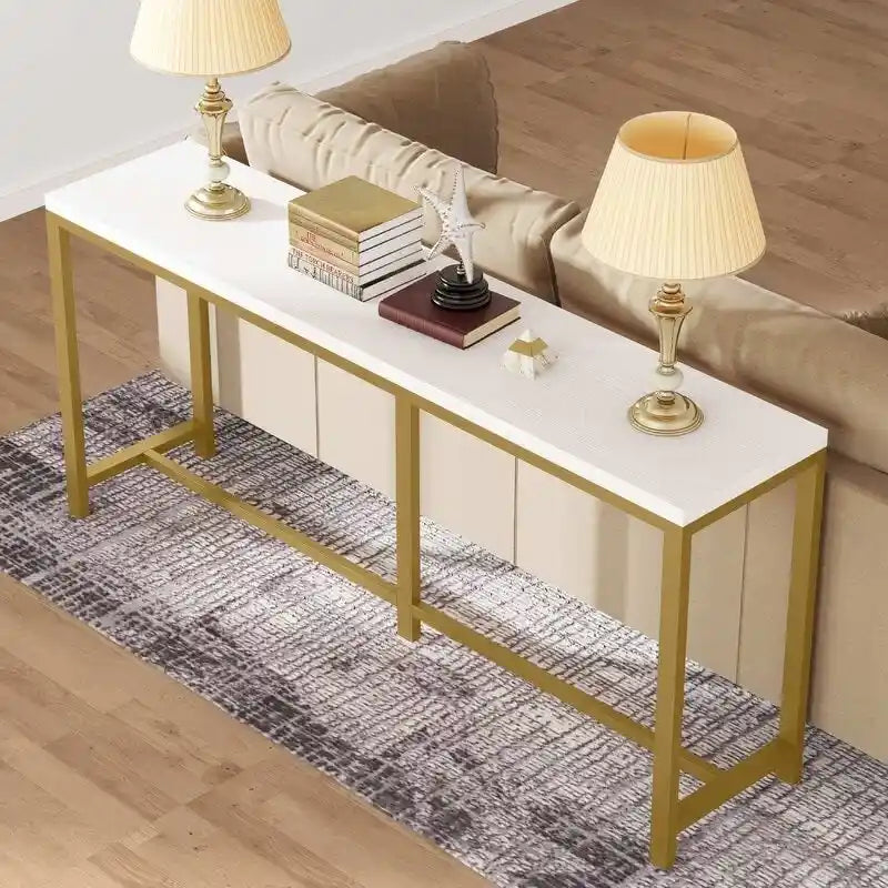 Table console extra longue, table console de 180 cm derrière un canapé, table d'entrée/table de bar