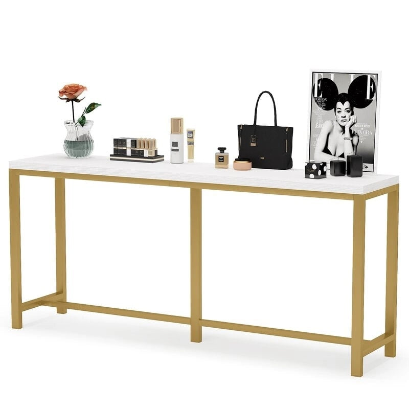 Table console extra longue, table console de 180 cm derrière un canapé, table d'entrée/table de bar