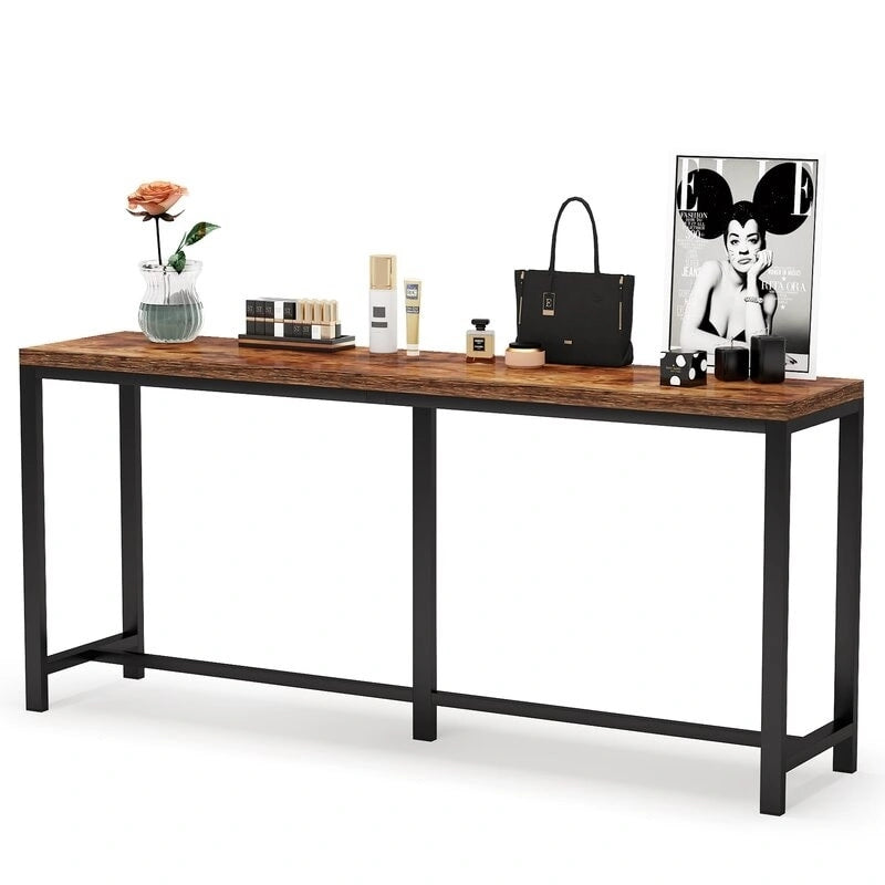Table console extra longue, table console de 180 cm derrière un canapé, table d'entrée/table de bar