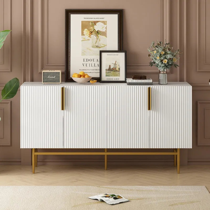 Buffet de rangement moderne à 4 portes pour salle à manger, salon, chambre, couloir