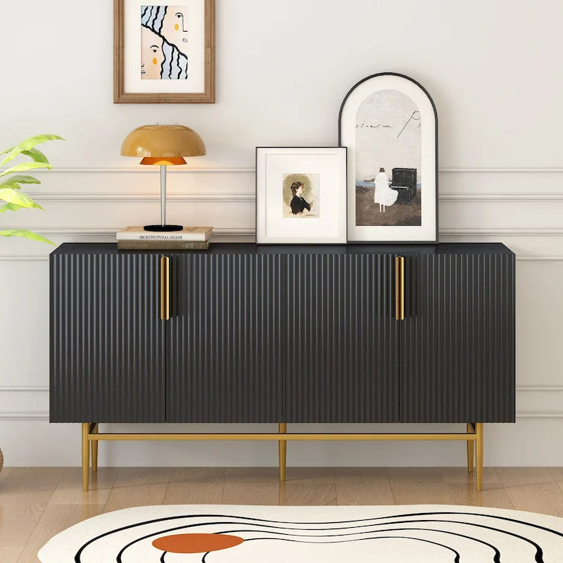 Buffet de rangement moderne à 4 portes pour salle à manger, salon, chambre, couloir