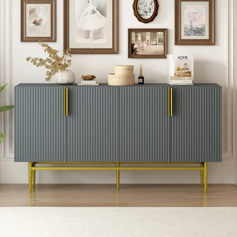 Buffet de rangement moderne à 4 portes pour salle à manger, salon, chambre, couloir