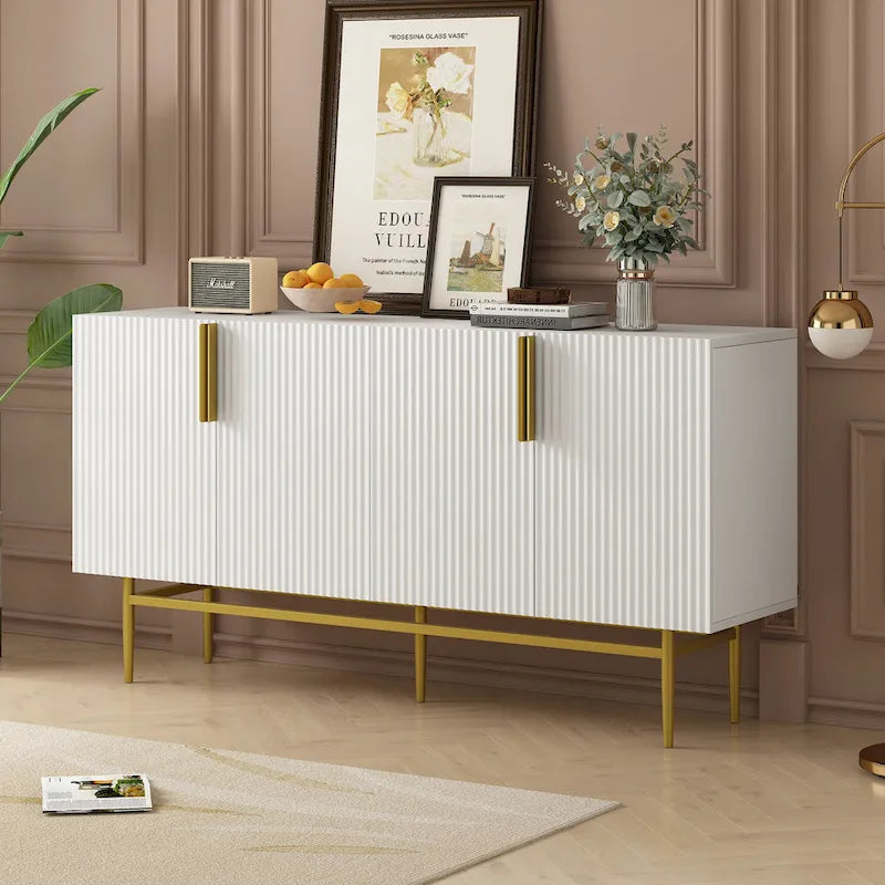 Buffet de rangement moderne à 4 portes pour salle à manger, salon, chambre, couloir