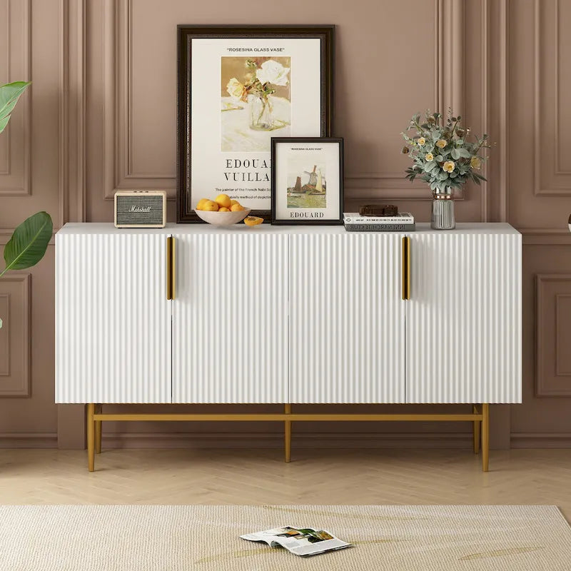 Buffet de rangement moderne à 4 portes pour salle à manger, salon, chambre, couloir