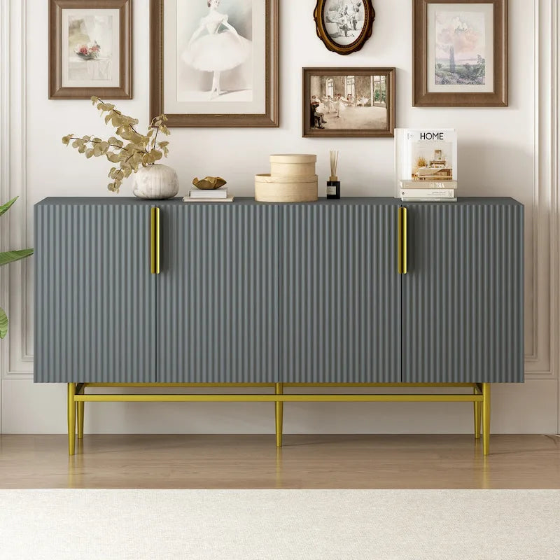 Buffet de rangement moderne à 4 portes pour salle à manger, salon, chambre, couloir