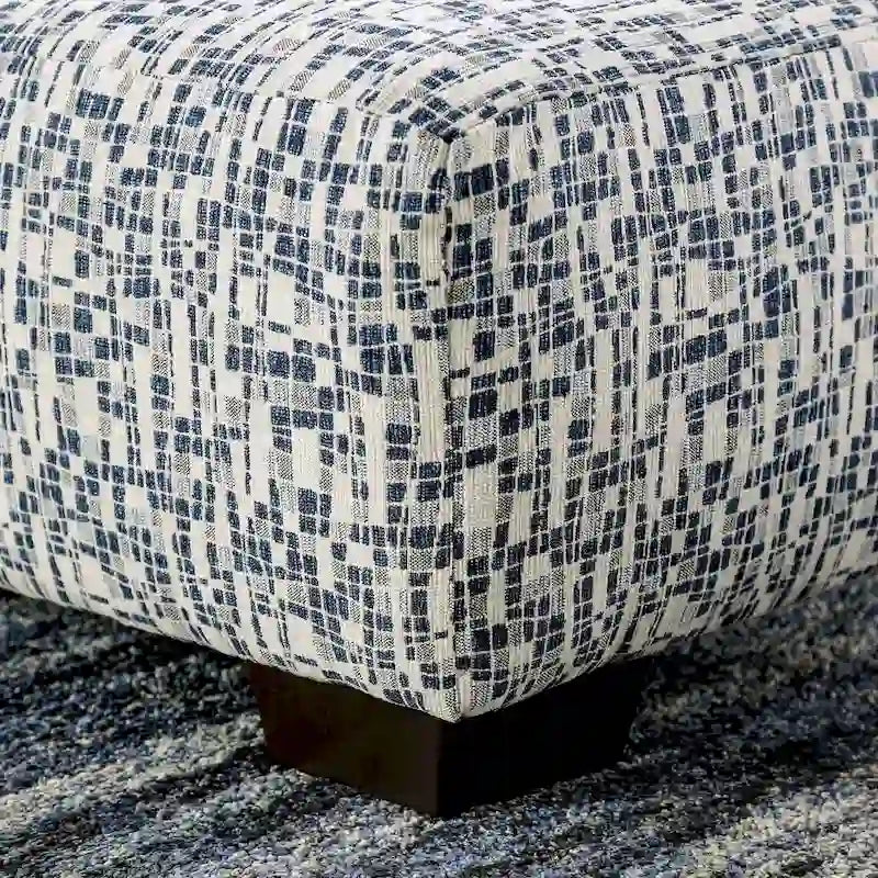 Ottoman contemporain à rayures en chenille multicolores