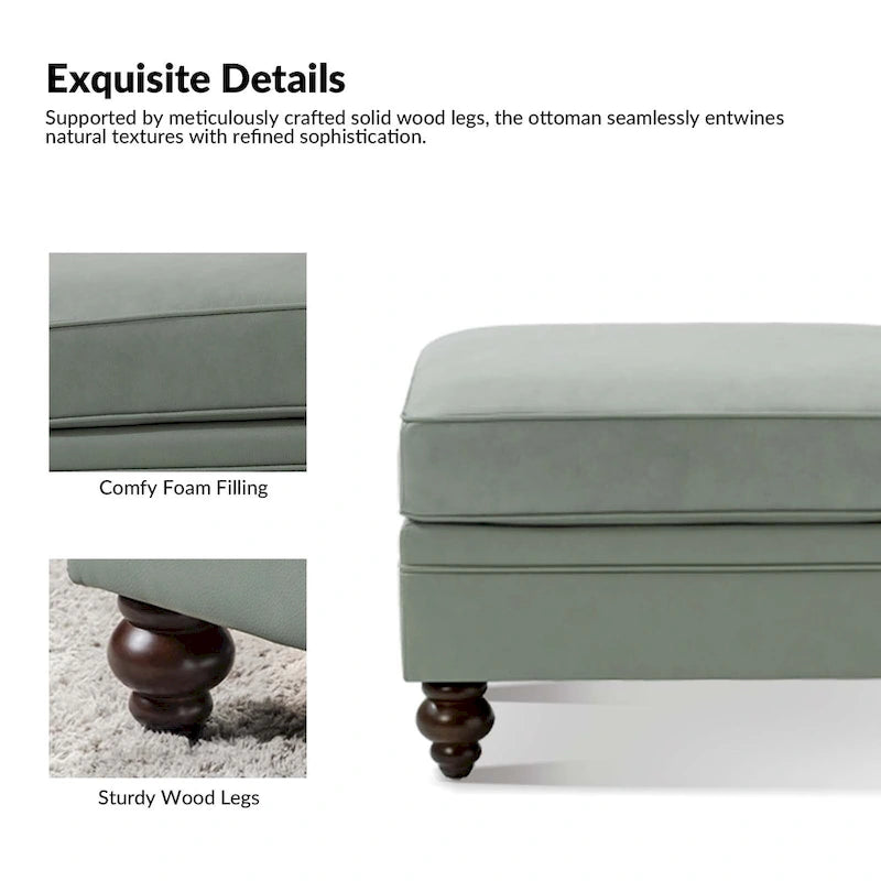 Pouf contemporain en cuir véritable résistant à l'eau