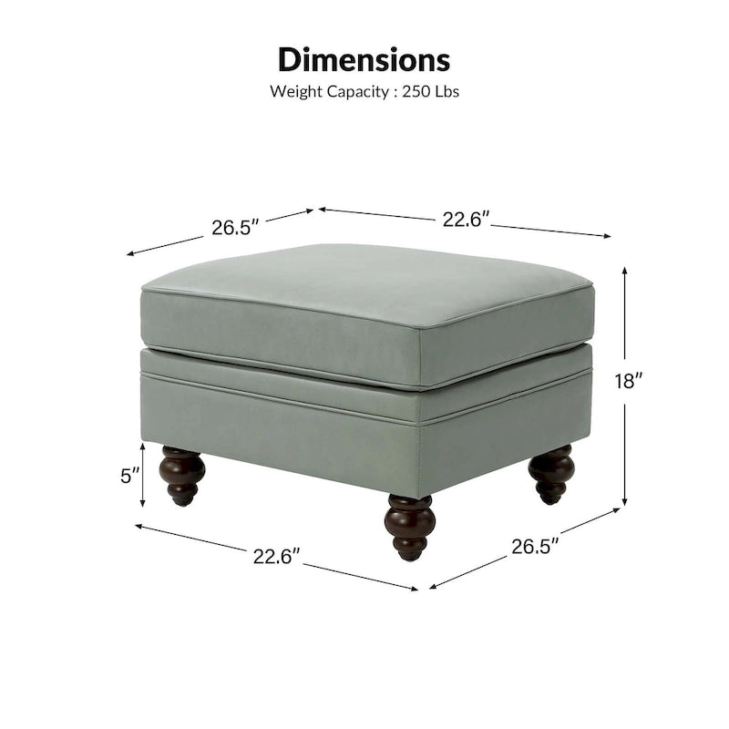 Pouf contemporain en cuir véritable résistant à l'eau