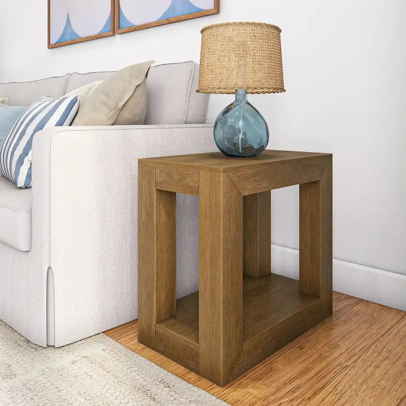 Table d'appoint rectangulaire moderne avec étagère