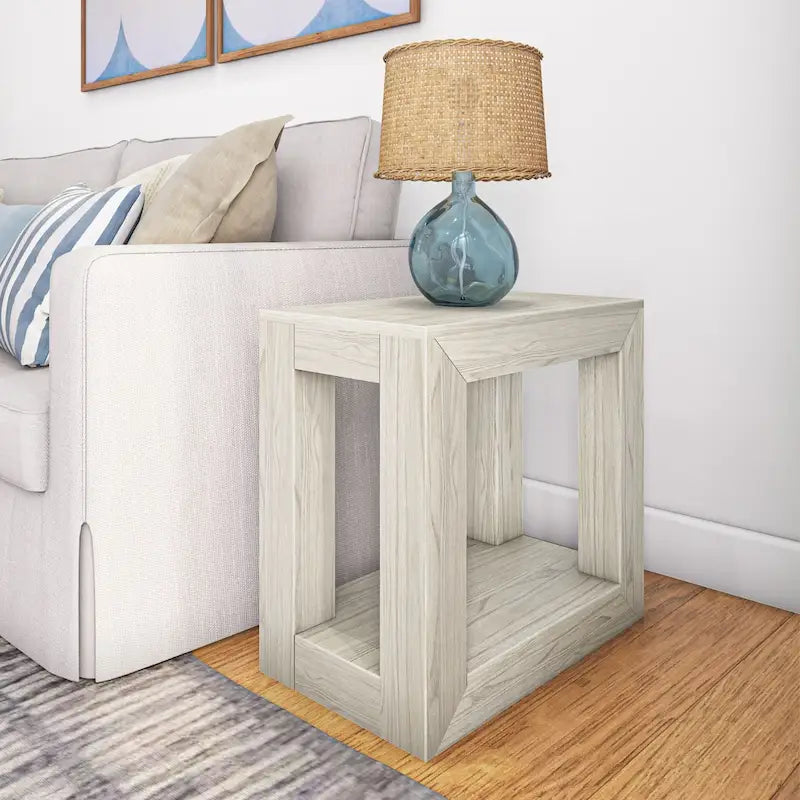 Table d'appoint rectangulaire moderne avec étagère