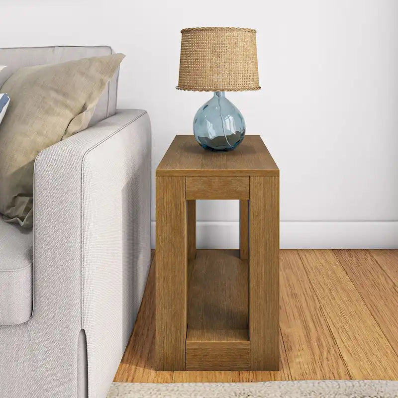 Table d'appoint rectangulaire moderne avec étagère