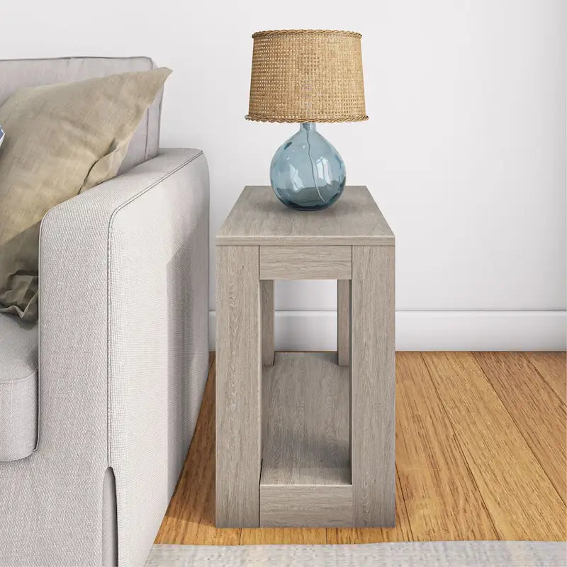 Table d'appoint rectangulaire moderne avec étagère