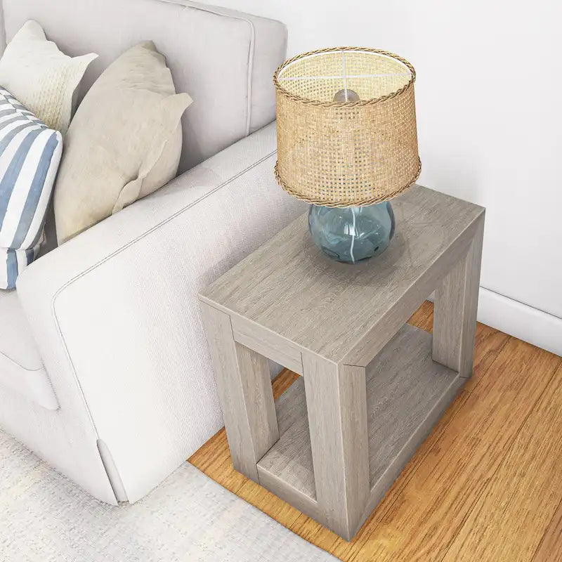 Table d'appoint rectangulaire moderne avec étagère
