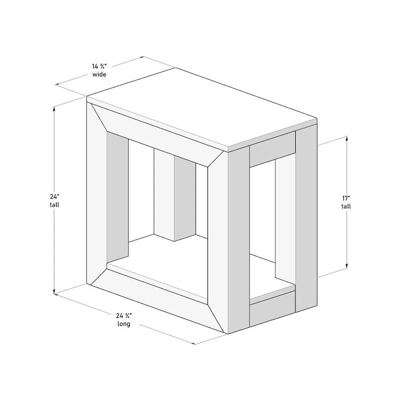 Table d'appoint rectangulaire moderne avec étagère