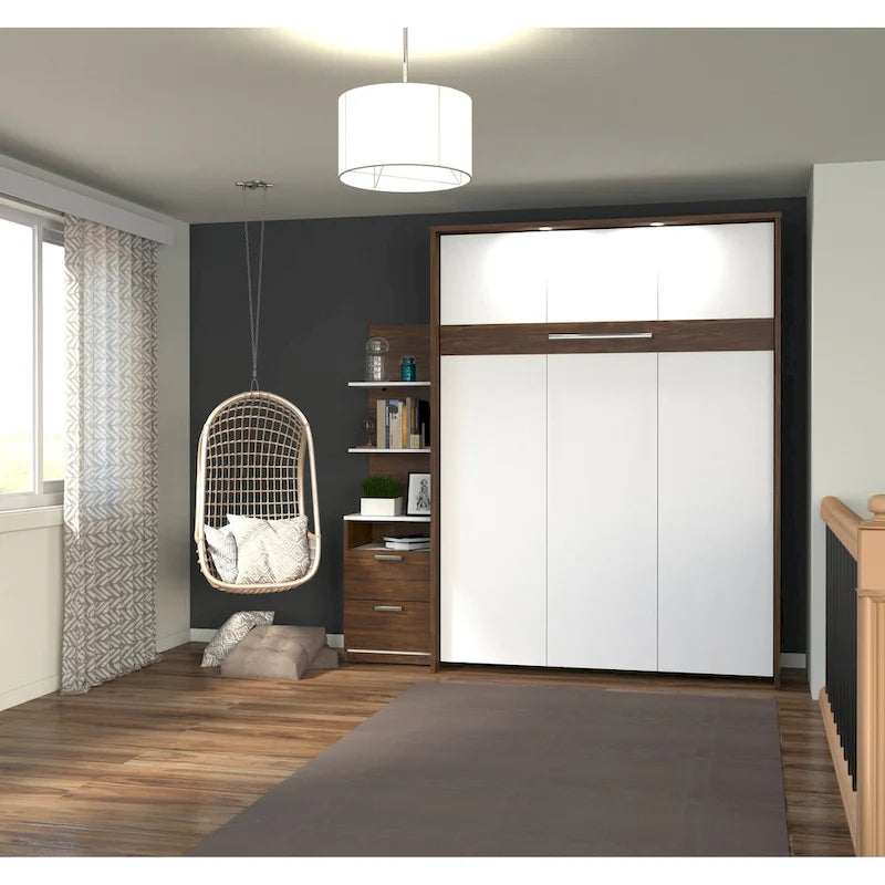 Cielo Queen Murphy Bed with Floating Shelves by 