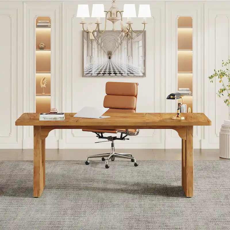 Grand bureau de direction de 70,9 pouces, bureau d'ordinateur moderne et simple