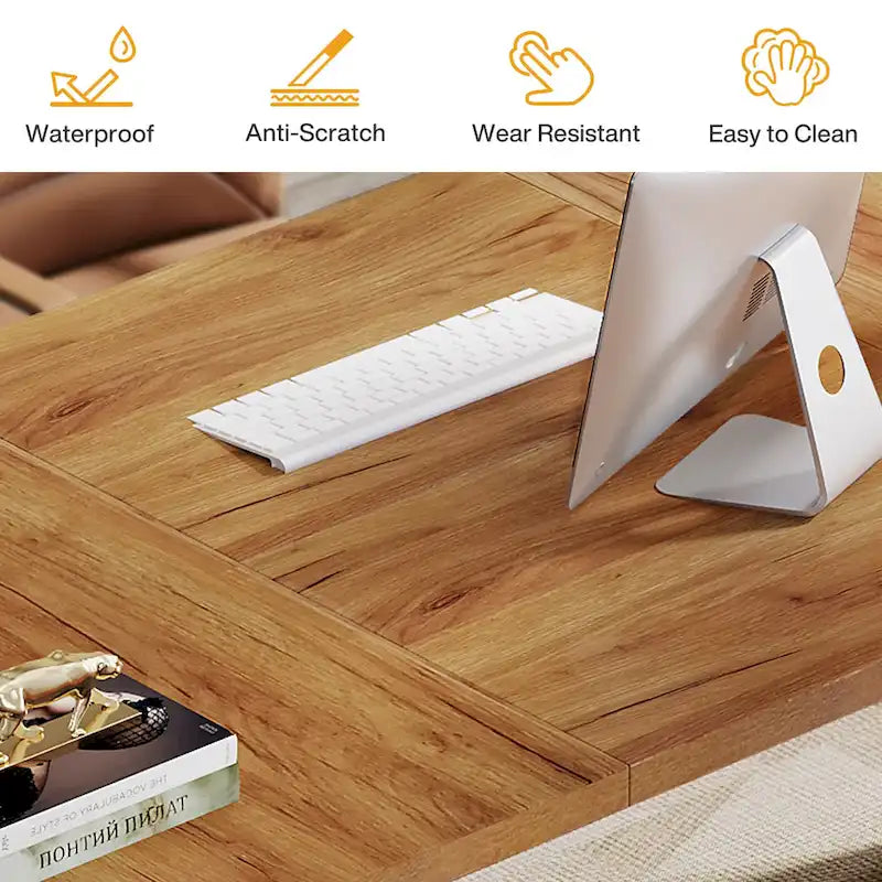 Grand bureau de direction de 70,9 pouces, bureau d'ordinateur moderne et simple