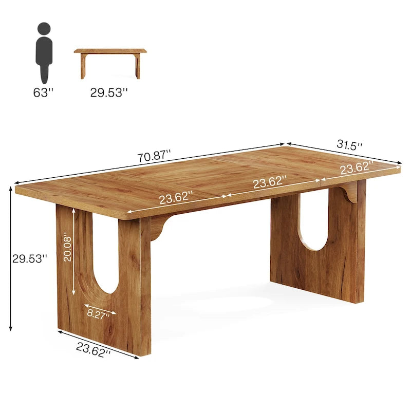 Grand bureau de direction de 70,9 pouces, bureau d'ordinateur moderne et simple