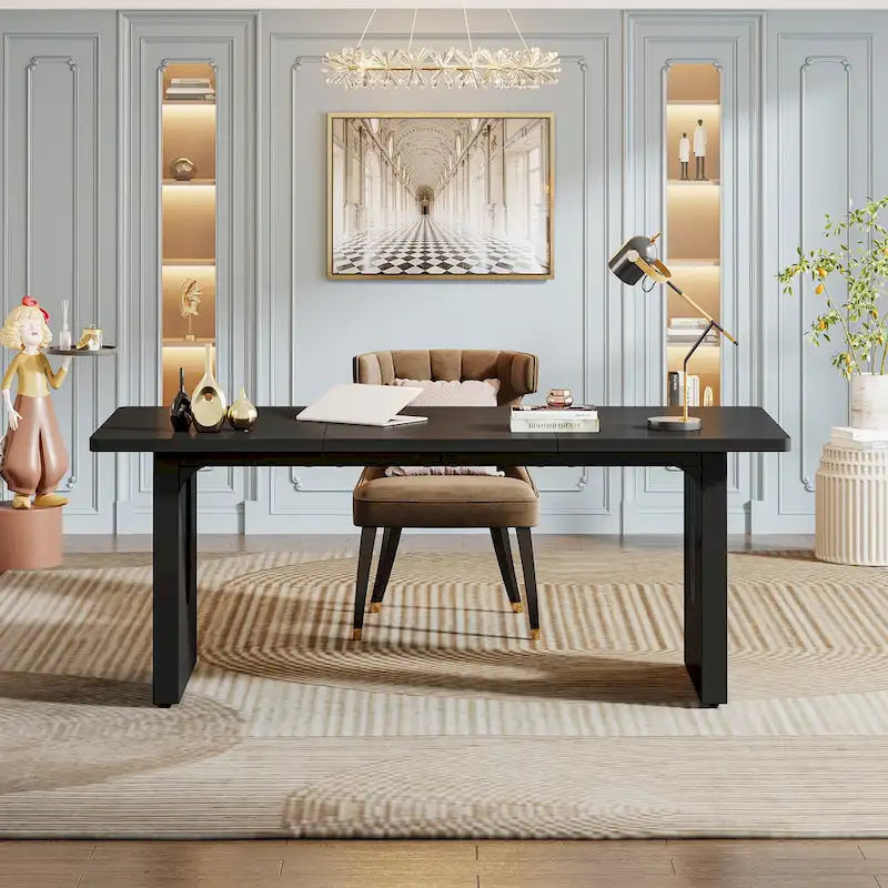 Grand bureau de direction de 70,9 pouces, bureau d'ordinateur moderne et simple