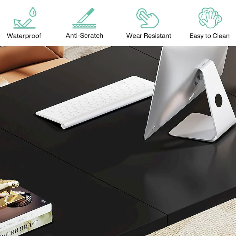 Grand bureau de direction de 70,9 pouces, bureau d'ordinateur moderne et simple