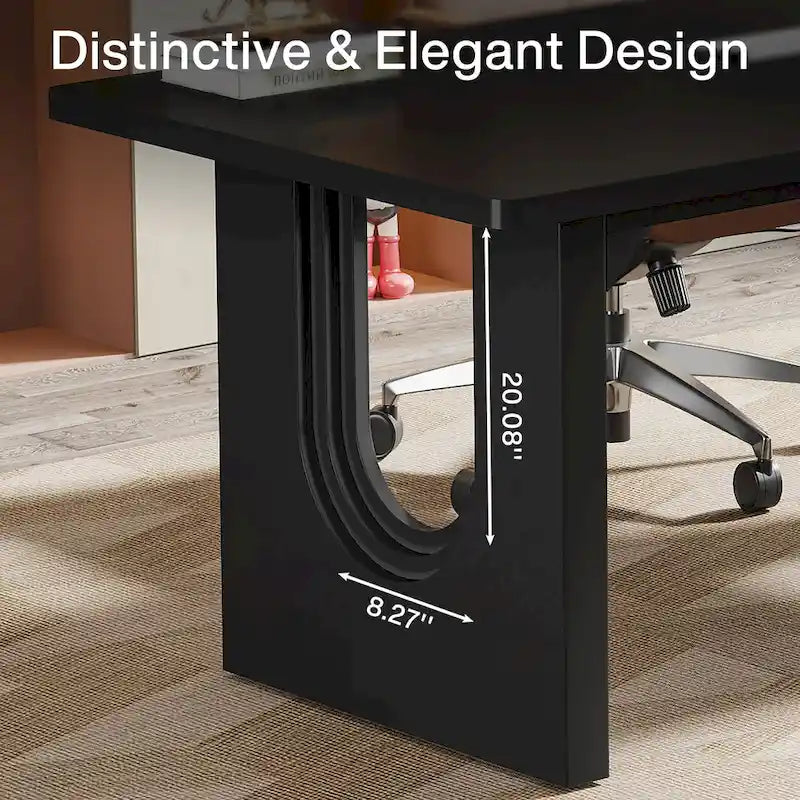 Grand bureau de direction de 70,9 pouces, bureau d'ordinateur moderne et simple
