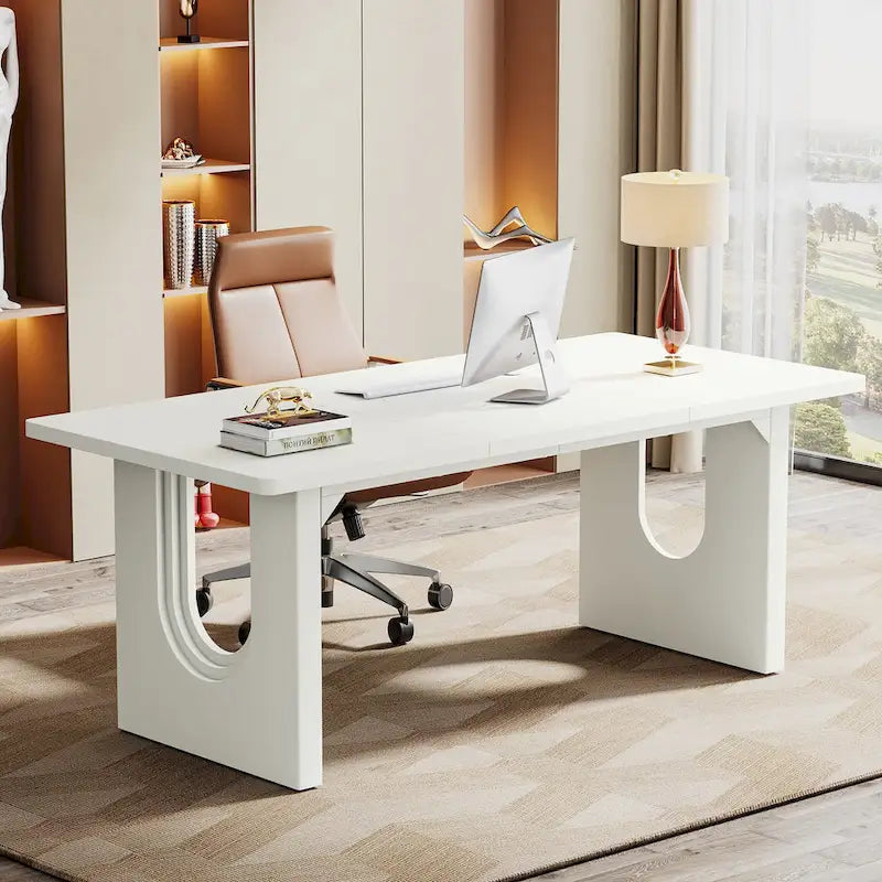 Grand bureau de direction de 70,9 pouces, bureau d'ordinateur moderne et simple