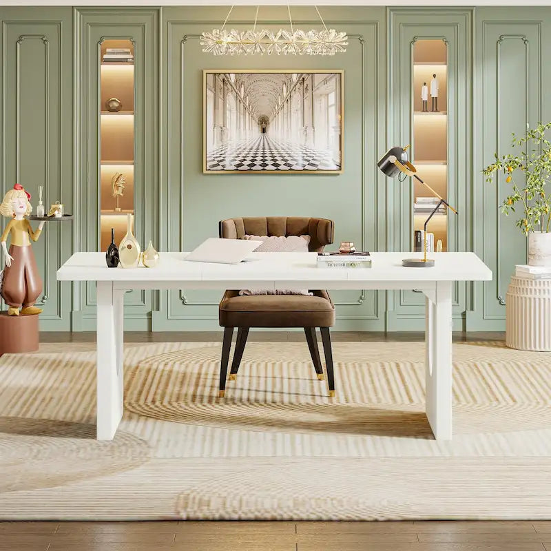 Grand bureau de direction de 70,9 pouces, bureau d'ordinateur moderne et simple