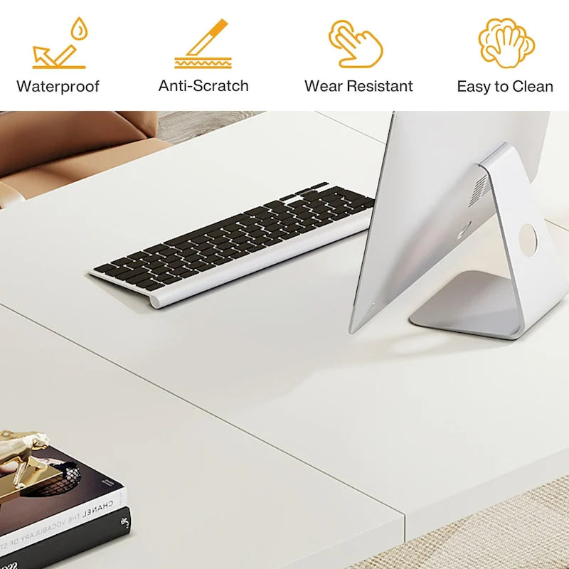 Grand bureau de direction de 70,9 pouces, bureau d'ordinateur moderne et simple