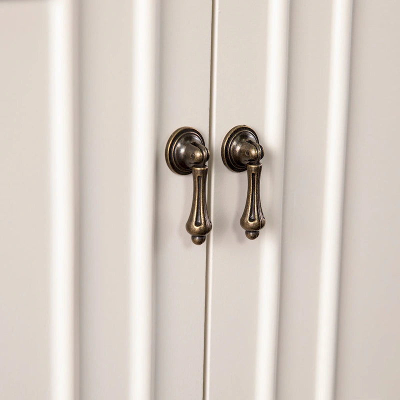 Vaisselier double porte antique blanc