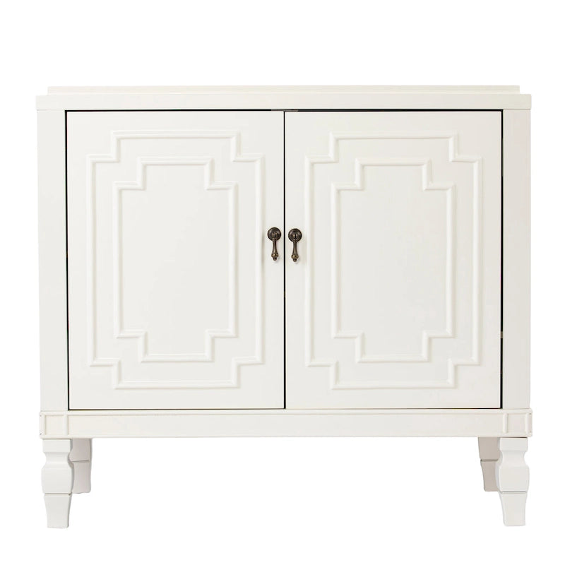 Vaisselier double porte antique blanc