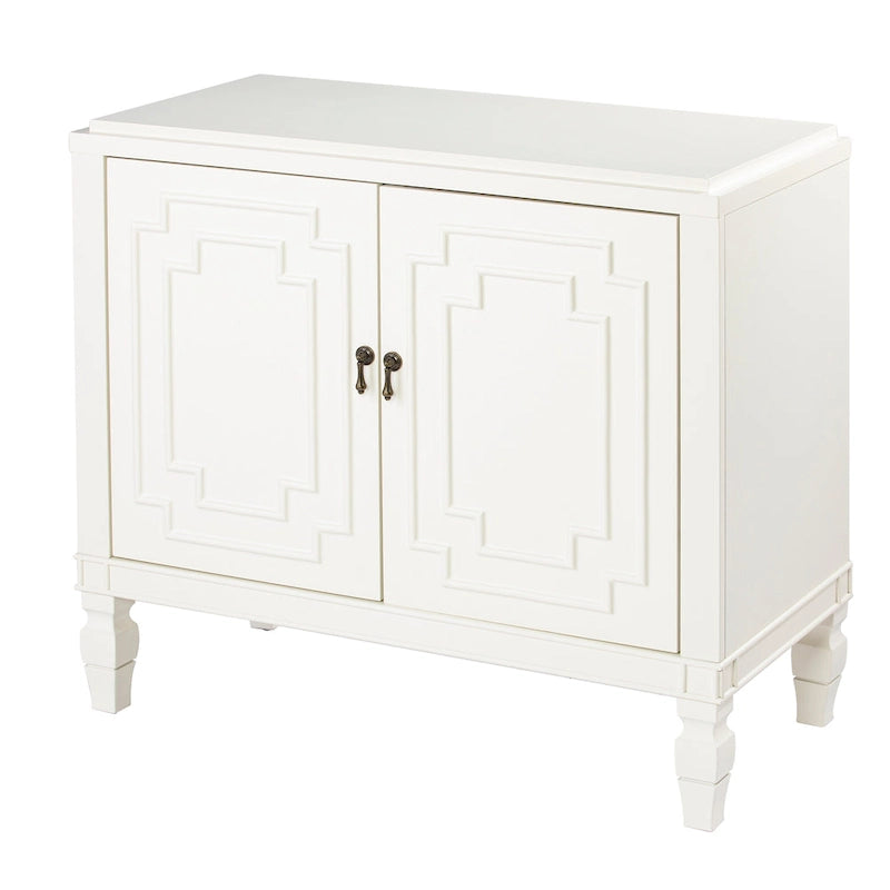 Vaisselier double porte antique blanc