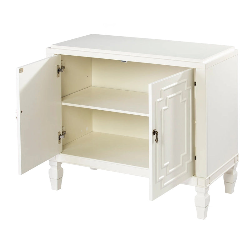 Vaisselier double porte antique blanc