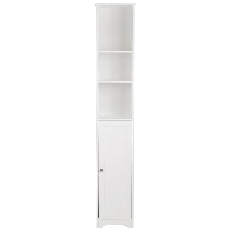 Meuble de salle de bain blanc à une porte et trois étagères