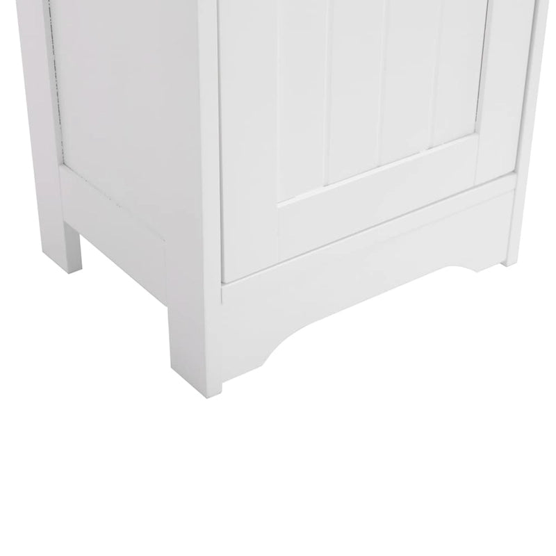 Meuble de salle de bain blanc à une porte et trois étagères