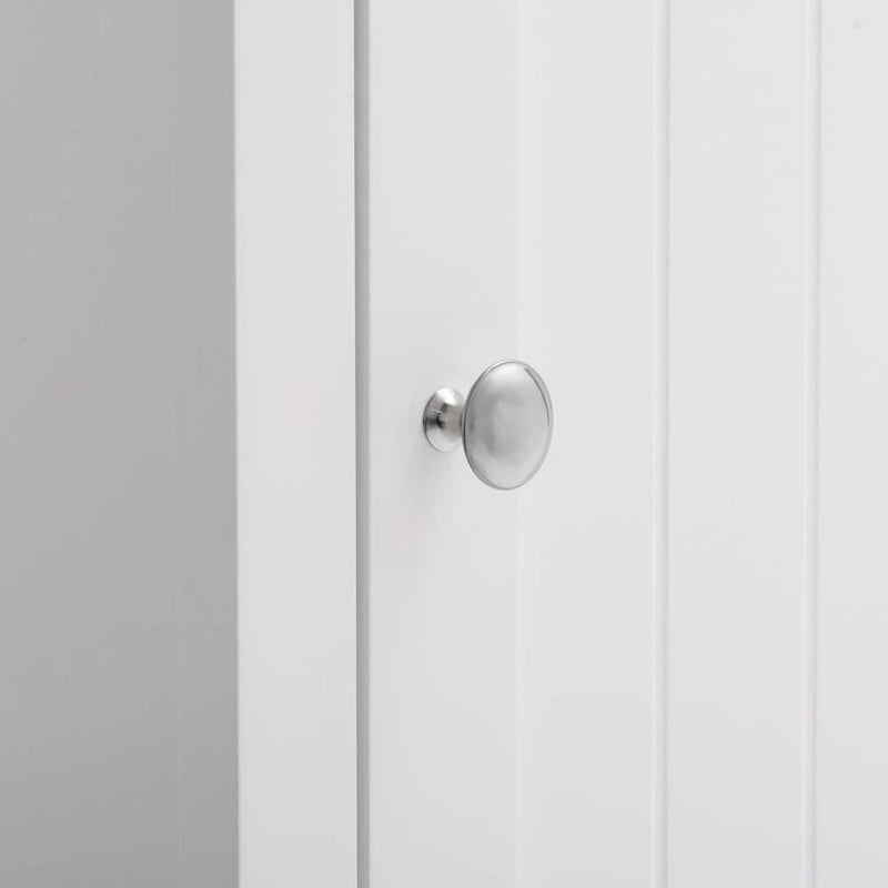 Meuble de salle de bain blanc à une porte et trois étagères