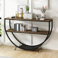  Rustic Industrial Design Demilune Shape Console Table