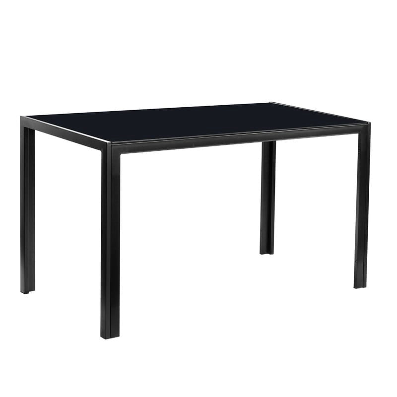 Table de salle à manger moderne en verre 6 places noire