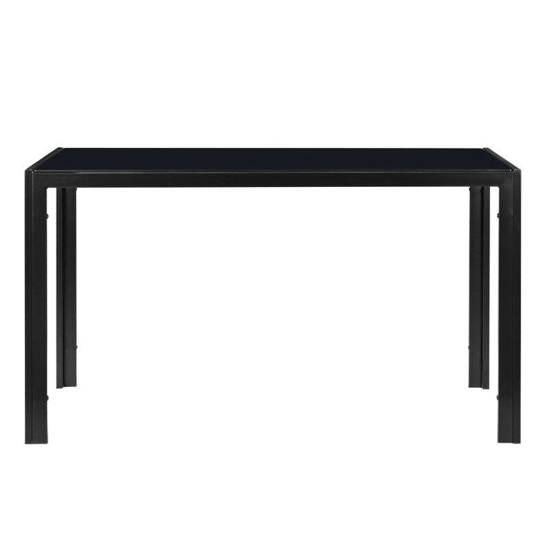 Table de salle à manger moderne en verre 6 places noire